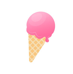 Ice cream vector isolated illustration on a White background. 