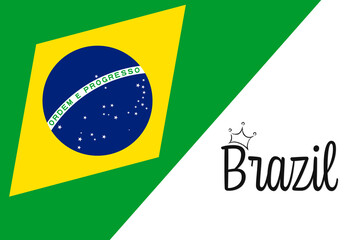 Brazil flag. Brasil Independence Day. Background with national country symbol.