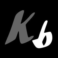 Kb initial handwritten logo for identity