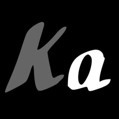 Ka initial handwritten logo for identity