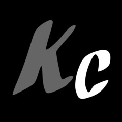 Kc initial handwritten logo for identity