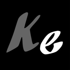 Ke initial handwritten logo for identity
