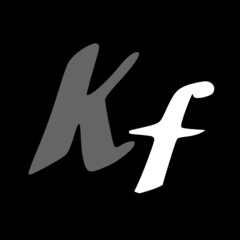 Kf initial handwritten logo for identity