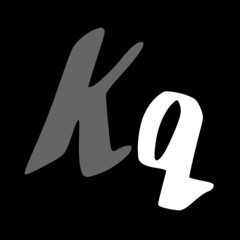 Kq initial handwritten logo for identity