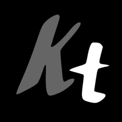 Kt initial handwritten logo for identity