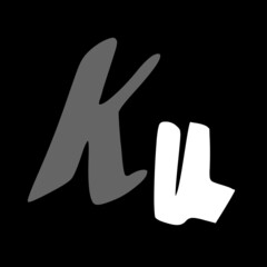 Ku initial handwritten logo for identity