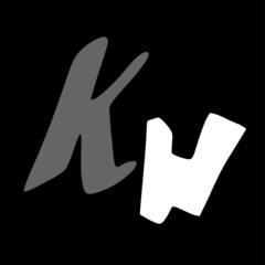 Kw initial handwritten logo for identity