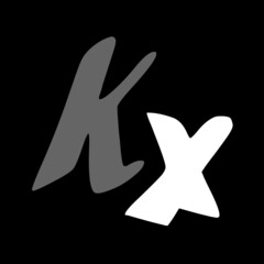 Kx initial handwritten logo for identity