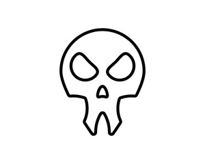 Death skull, danger or poison flat vector icon for apps and websites isolated on white