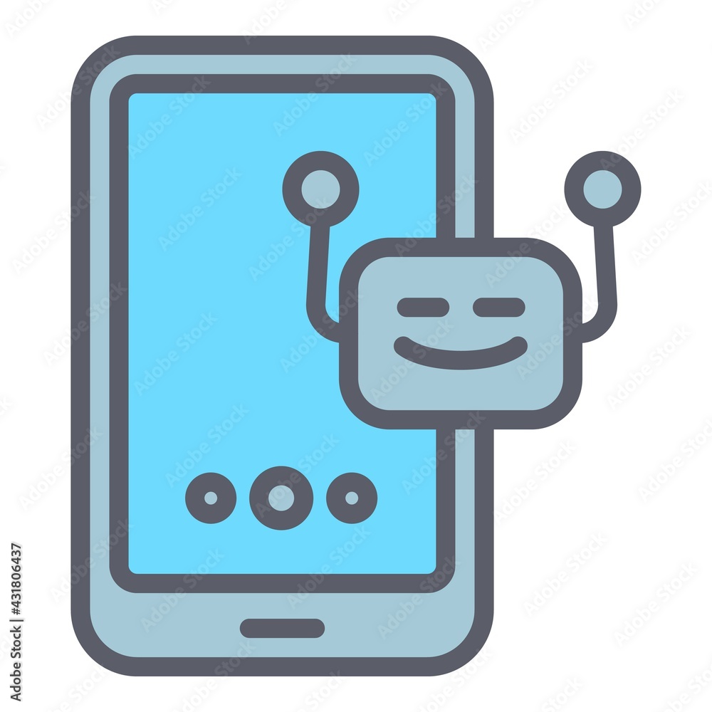 Poster notification chatbot icon. outline notification chatbot vector icon for web design isolated on white