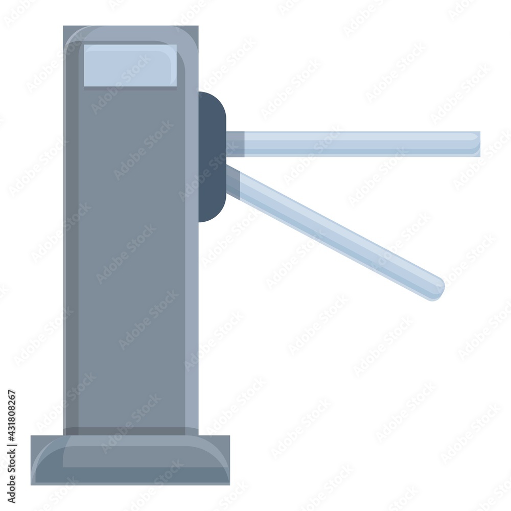 Poster access turnstile icon. cartoon and flat of access turnstile vector icon for web design isolated on w