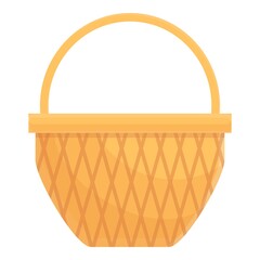 Empty picnic basket icon. Cartoon and flat of Empty picnic basket vector icon for web design isolated on white background