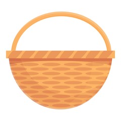 Wicker basket icon. Cartoon and flat of Wicker basket vector icon for web design isolated on white background