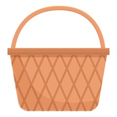 Wooden basket icon. Cartoon and flat of Wooden basket vector icon for web design isolated on white background