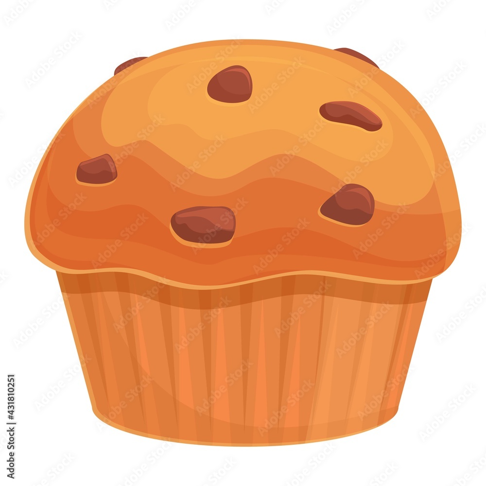 Poster topping muffin icon. cartoon and flat of topping muffin vector icon for web design isolated on white