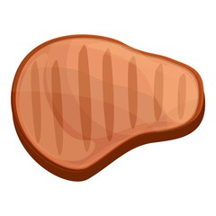 Grilled pork icon. Cartoon and flat of Grilled pork vector icon for web design isolated on white background