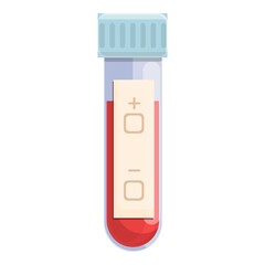 Blood exam tube icon. Cartoon and flat of Blood exam tube vector icon for web design isolated on white background