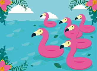 pink flamingos floats