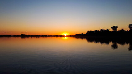 sunset in a lagoon