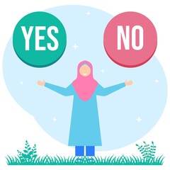 Illustration vector graphic cartoon character of yes or no