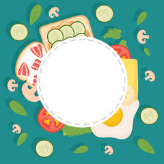 label circle with toasts