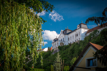 Obraz premium View of the archbishop's palace in Veszprém in summer, view from the valley