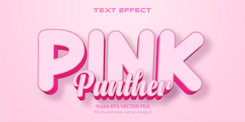 Strong text with a pinky and creamy touch, aesthetic editable text effect : Pink Panther