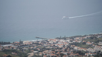 Porto Santo is a Portuguese island 43 kilometres northeast of Madeira Island in the North Atlantic Ocean.