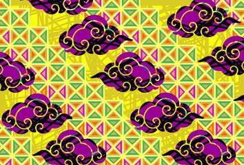 Indonesian batik motifs with very distinctive plant patterns