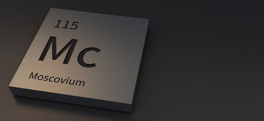 noscovium-elements on periodic table 3d illustration.