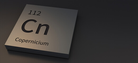 copernicium-elements on periodic table 3d illustration.