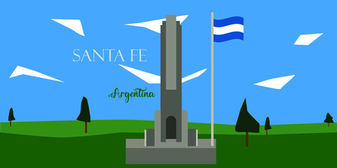 Illustration of the Province of Santa Fe, Argentina, with its name in Spanish.