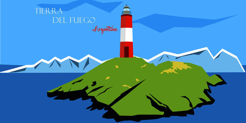 Illustration of the Province of Tierra del Fuego, Argentina, with its name in Spanish.