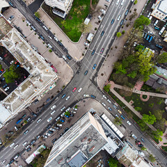 Photo of 90 degrees above the intersection taken on a drone