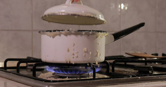 Cooking food boiling over after left unattended