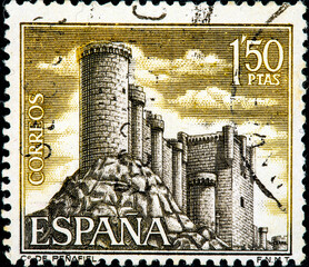 stamp printed in Spain from the "Spanish Castles (3rd series)" issue shows Penafiel