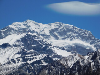 Aconcagua with clouds.