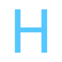 LETTER H SIMPLE CLIP ART VECTOR ILLUSTRATION