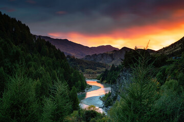 Fototapeta na wymiar Queenstown New Zealand shot-over river NZ 