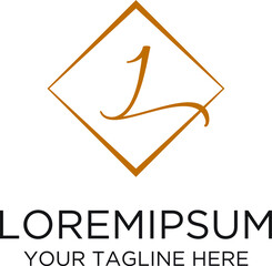 Initial L Letter Rhomb Handwriting Logo