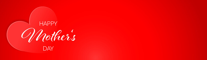 Mothers day red banner with hearts vector illustration