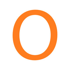 LETTER O SIMPLE CLIP ART VECTOR ILLUSTRATION