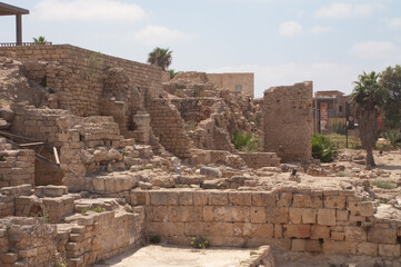 Fototapeta na wymiar Caesarea Maritima, Israel. Ruins of the city that pontias pilate and Herod ruled from
