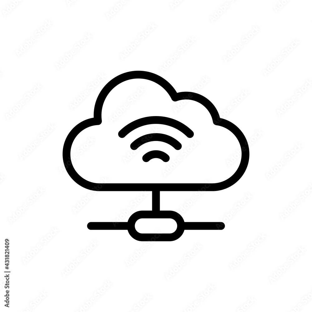 Poster cloud computing vector outline icon. data storage symbol eps 10 file