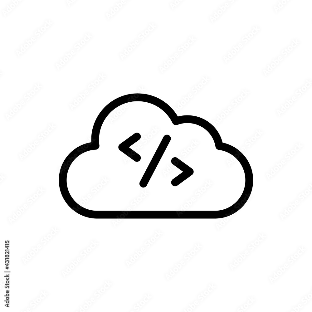 Poster cloud div vector outline icon. data storage symbol eps 10 file