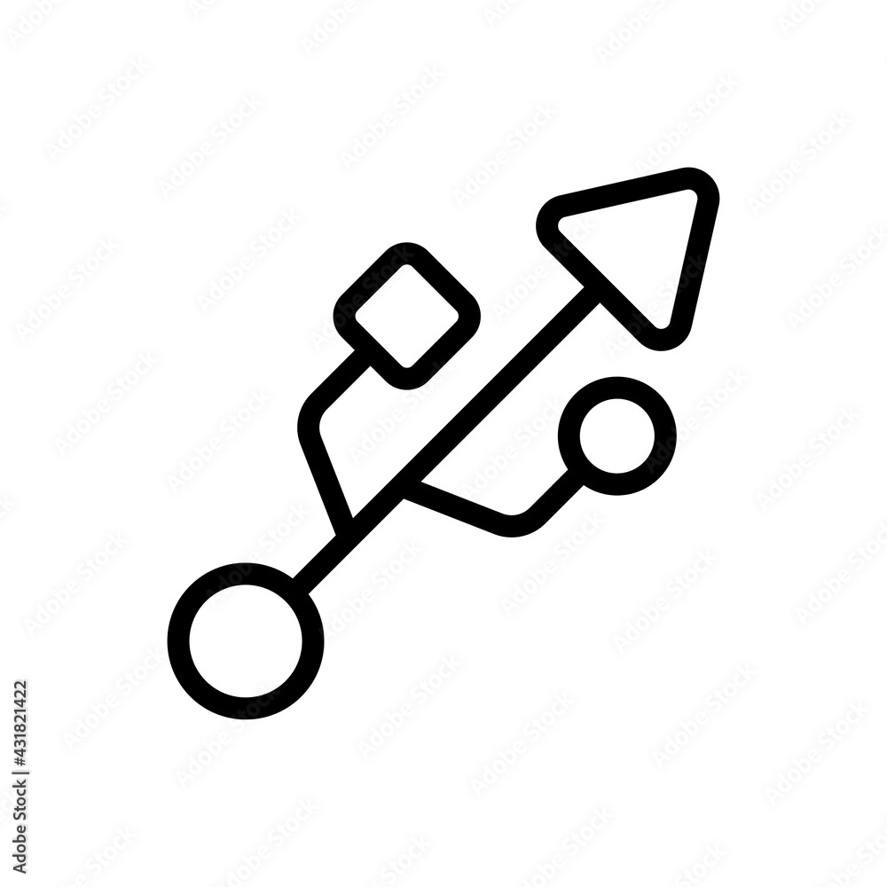 Poster usb sign vector outline icon. data storage symbol eps 10 file