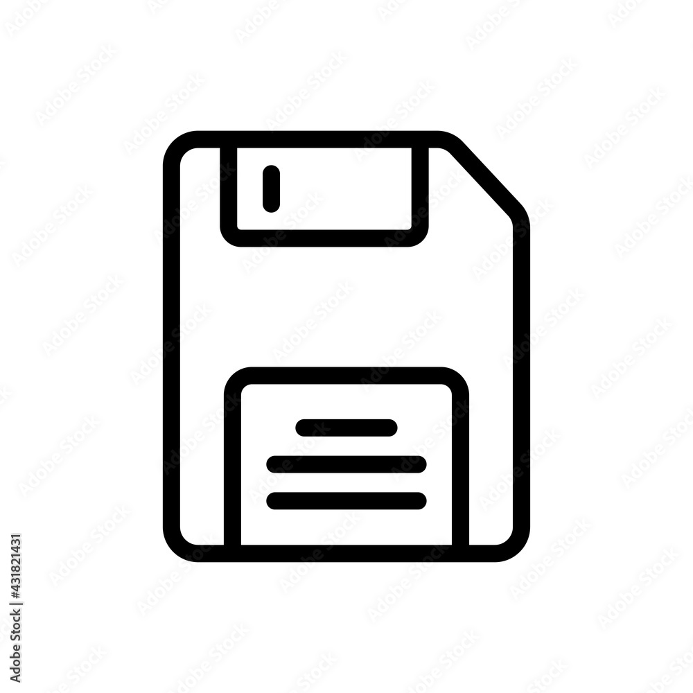 Poster floppy vector outline icon. data storage symbol eps 10 file