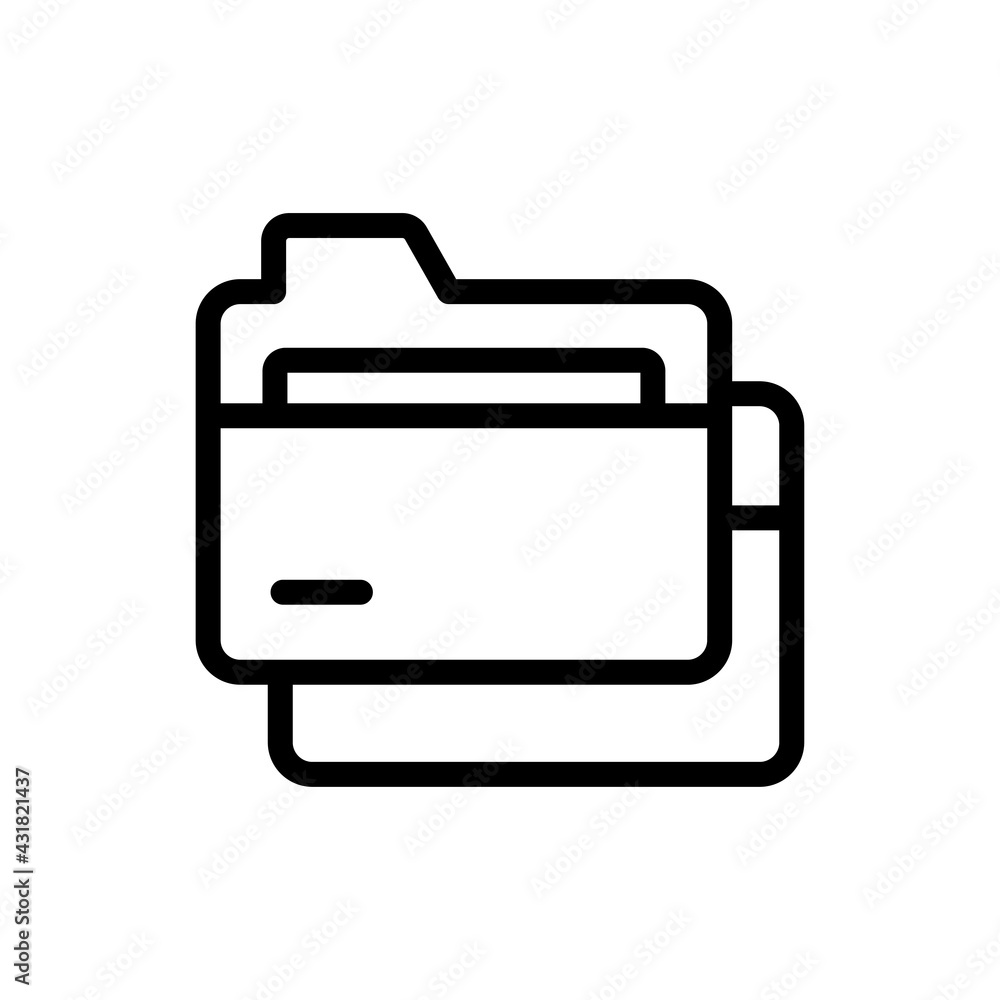 Poster file folders vector outline icon. data storage symbol eps 10 file