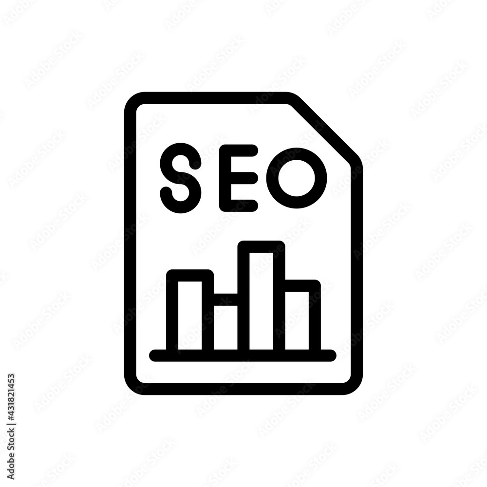 Poster seo graph vector outline icon. data storage symbol eps 10 file