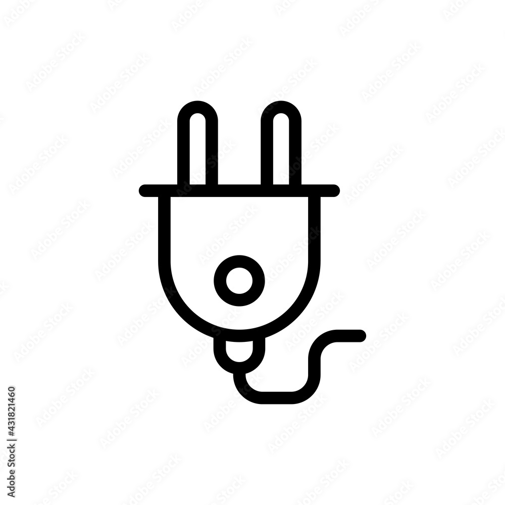 Poster plug vector outline icon. data storage symbol eps 10 file